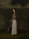 Mutedance 25 autumn and winter double layer drawstring waist skirt vegetable dyed high degree of handmade MD-MD25FW89-beige